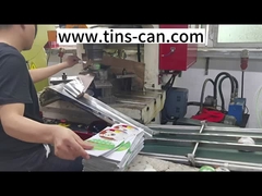 Recipiente feito sob encomenda relativo à promoção de Tin Can Christmas Ball Tin com empacotamento do presente de época natalícia do gancho da fita